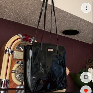 black latex looking bag/purse